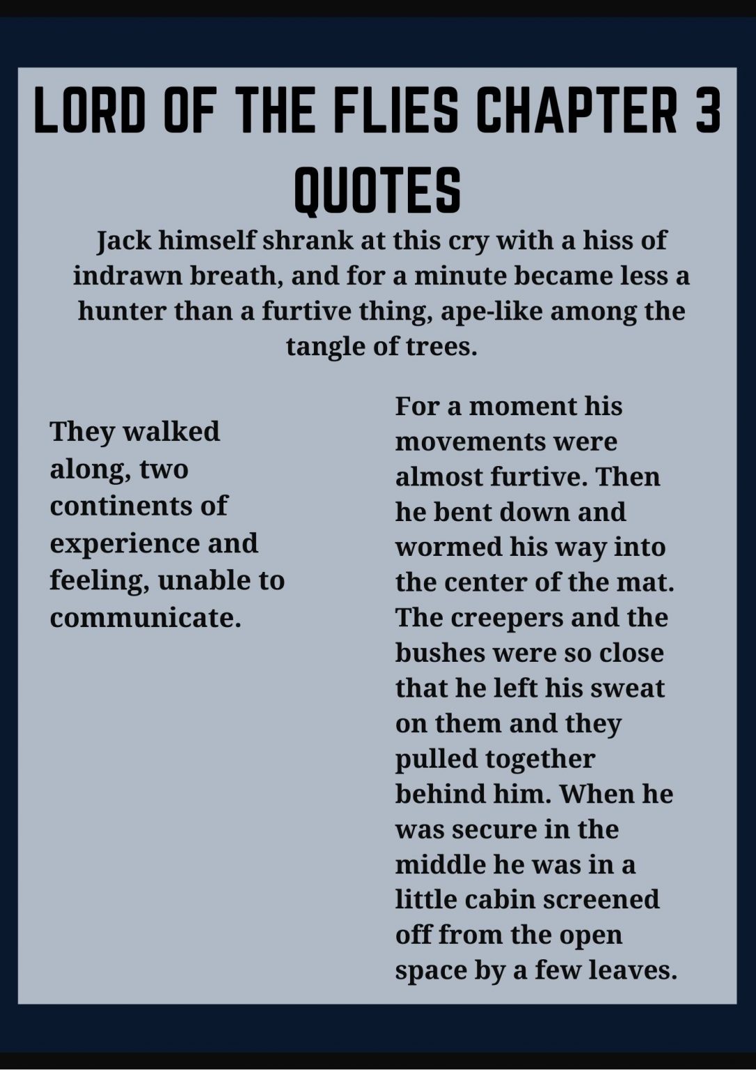 lord of the flies chapter 3 quotes