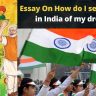 Essay On How do I see my role in India of my dreams?