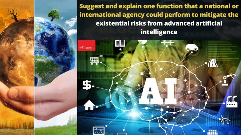 Suggest and explain one function that a national or international agency could perform to mitigate the existential risks from advanced artificial intelligence.