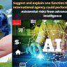 Suggest and explain one function that a national or international agency could perform to mitigate the existential risks from advanced artificial intelligence.